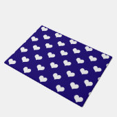 Blauw Wit Liefde Hart Patroon Ontwerp Deurmat (Schuin)