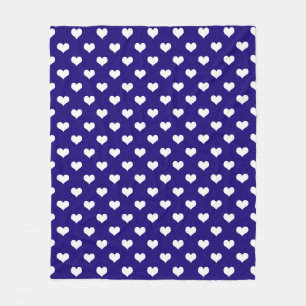 Blauw Wit Liefde Hart Patroon Ontwerp Fleece Deken
