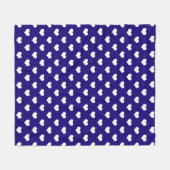 Blauw Wit Liefde Hart Patroon Ontwerp Fleece Deken (Voorkant (Horizontaal))