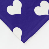 Blauw Wit Liefde Hart Patroon Ontwerp Fleece Deken (Hoek)