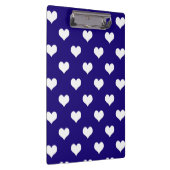 Blauw Wit Liefde Hart Patroon Ontwerp Klembord (Rechts)