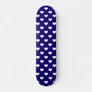 Blauw Wit Liefde Hart Patroon Ontwerp Persoonlijk Skateboard