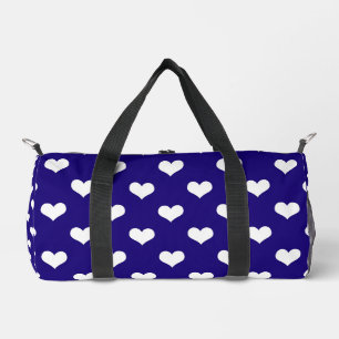 Blauw Wit Liefde Hart Patroon Ontwerp Plunjezak