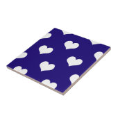 Blauw Wit Liefde Hart Patroon Ontwerp Tegeltje (Zijkant)
