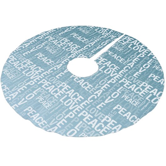 Blauw Wit Liefde Vrede Kerstboom Rok (Gekanteld)