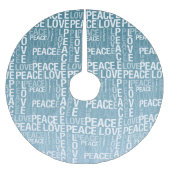 Blauw Wit Liefde Vrede Kerstboom Rok (Voorkant)