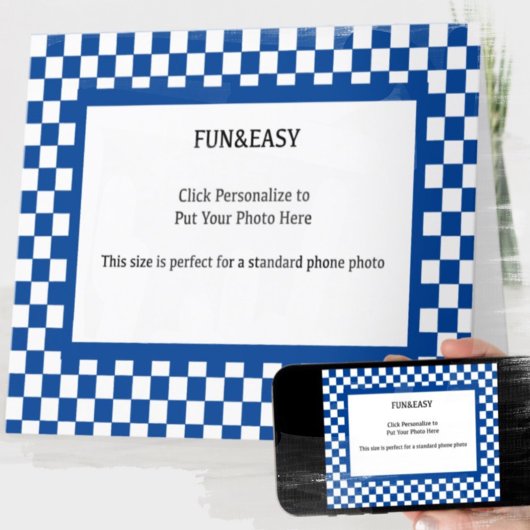 Blauw-wit Lijst Mijn Foto Kaart