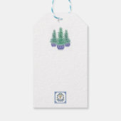 Blauw wit lint Kerst Hannukah cadeau labels Cadeaulabel (Achterkant)