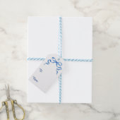 Blauw wit lint Kerst Hannukah cadeau labels Cadeaulabel (Met Touw)
