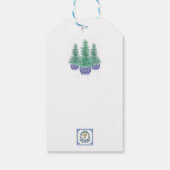 Blauw wit lint Kerst Hannukah cadeau labels Cadeaulabel (Achterkant)