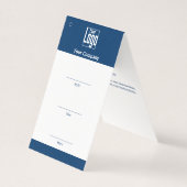 Blauw Wit Logo QR Code Kleding Gevouwen Prijs Labe Kaart (Voorkant)