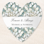 Blauw Wit Lotus Flowers Vrijgezellenfeest Kartonnen Onderzetters (Voorkant)