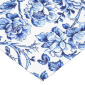 Blauw-wit Magnolias Toile de Jouy Korte Tafelloper (Hoek)