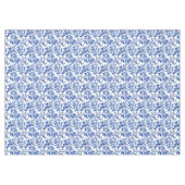 Blauw-wit Magnolias Toile de Jouy Tafelkleed (Voorkant (Horizontaal))