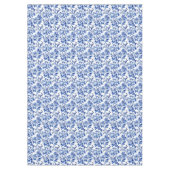 Blauw-wit Magnolias Toile de Jouy Tafelkleed (Voorkant)