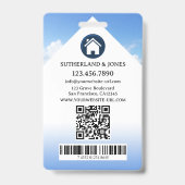 Blauw Wit Makelaar Foto-ID Badge (Back)