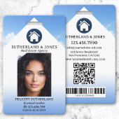Blauw Wit Makelaar Foto-ID Badge