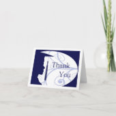 Blauw-wit Man Silhouet Bedankkaart (Voorkant)