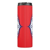 Blauw & Wit Mandel met Wezens Thermal Tumble Thermosbeker (Achterkant)