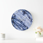 Blauw & Wit Marmer Draaien Modern Chic Grote Klok (Huis)