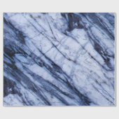 Blauw & Wit Marmer Draaien Modern Chique Feest Cadeaupapier (Vlak)