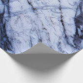 Blauw & Wit Marmer Draaien Modern Chique Feest Cadeaupapier (Hoek)