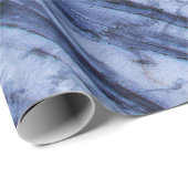 Blauw & Wit Marmer Draaien Modern Chique Feest Cadeaupapier (Rol Hoek)