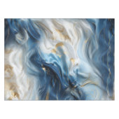Blauw wit marmer met gouden zijde look tafelkleed (Voorkant (Horizontaal))