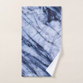 Blauw & Wit Marmer Spiraal Modern Chic Bad Handdoek (Handdoek)