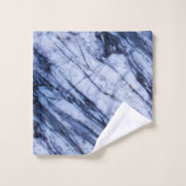 Blauw & Wit Marmer Spiraal Modern Chic Bad Handdoek (Wasdoekje)