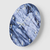 Blauw & Wit Marmer Spiraal Modern Chic Grote Klok (Hoek)