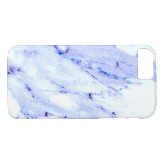 Blauw Wit Marmeren steen graniet Case-Mate iPhone Case (Achterkant (Horizontaal))