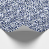 Blauw-wit Marokkaans Patroon Cadeaupapier (Hoek)