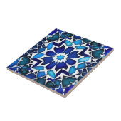 Blauw-wit Marokkaans Patroon Tegeltje (Zijkant)
