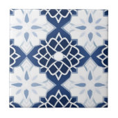 Blauw-wit Marokkaans Patroon Tegeltje (Voorkant)
