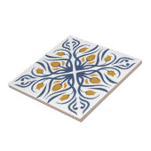 Blauw-wit Marokkaans Patroon Tegeltje (Zijkant)