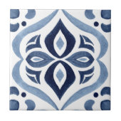 Blauw-wit Marokkaans Patroon Tegeltje (Voorkant)