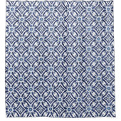 Blauw & Wit Marokkaans Tegel Patroon Douchegordijn (Voorkant)