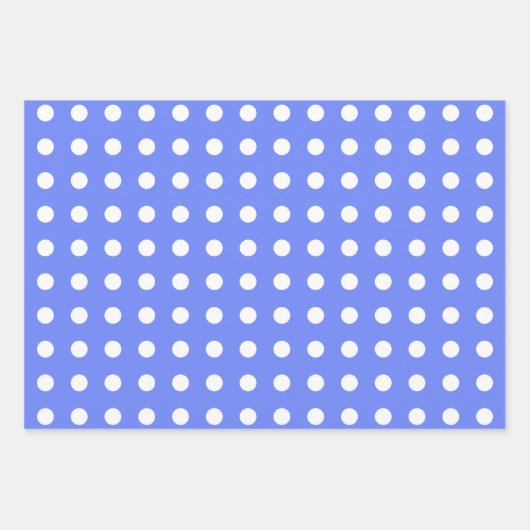 Blauw Wit Matching Patterns Gingham Stippen Gestre Inpakpapier Vel (Voorkant 3)