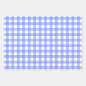 Blauw Wit Matching Patterns Gingham Stippen Gestre Inpakpapier Vel (Voorkant)