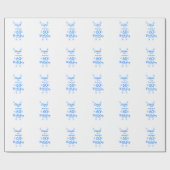 Blauw wit mauve shhhh 60ste verjaardag bloemnaam cadeaupapier (Vlak)