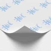 Blauw wit mauve shhhh 60ste verjaardag bloemnaam cadeaupapier (Hoek)