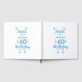 Blauw wit mauve shhhh 60ste verjaardag bloemnaam gastenboek (Volledig)