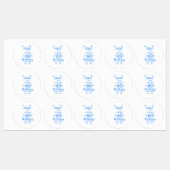 Blauw wit mauve shhhh 60ste verjaardag bloemnaam labels (Vel)