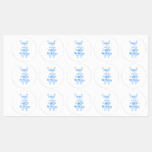 Blauw wit mauve shhhh 60ste verjaardag bloemnaam