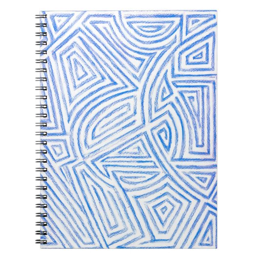 Blauw-wit 'Maze' Patroon spiraal Notitieboek (Voorkant)