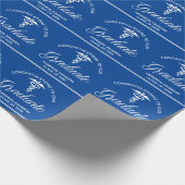 Blauw Wit Medische School Afstudeerfeest Cadeaupapier (Hoek)