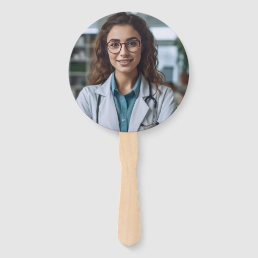 Blauw Wit Medische School Afstudeerfeest Handwaaier (Achterkant)