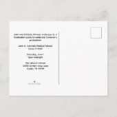 Blauw Wit Medische School Foto Afstuderen Uitnodiging Briefkaart (Achterkant)