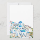 Blauw & Wit Mediterraan Landschap Bruiloft Save The Date (Achterkant)